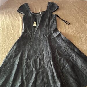 New Talbots Linen Cap Sleeve Jeans Dress size 2P petites elegant